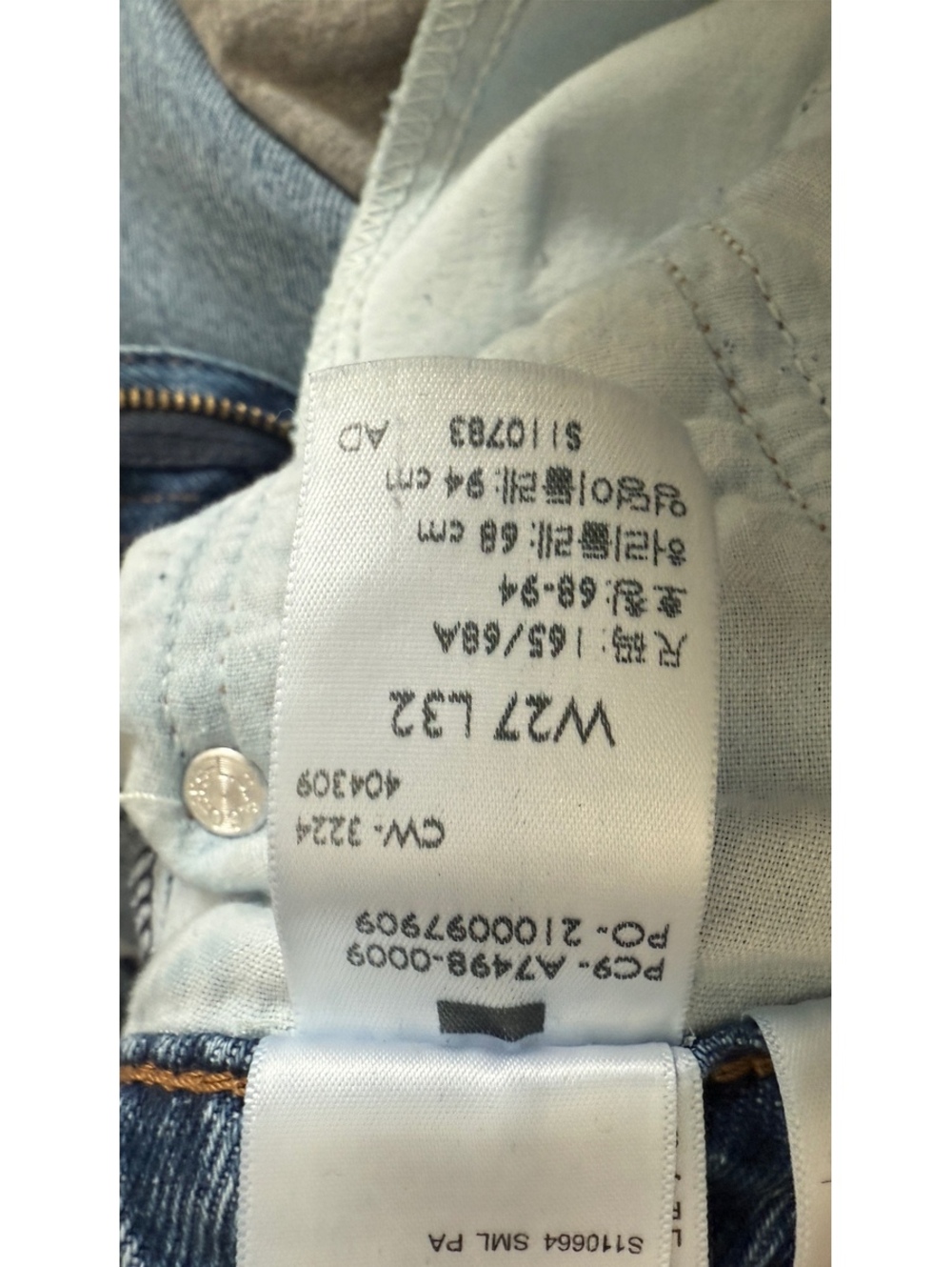 Levi’s Superlow Jeans Size 27 Distressed Low Rise Baggy Straight Y2K Denim rare - Picture 6 of 9